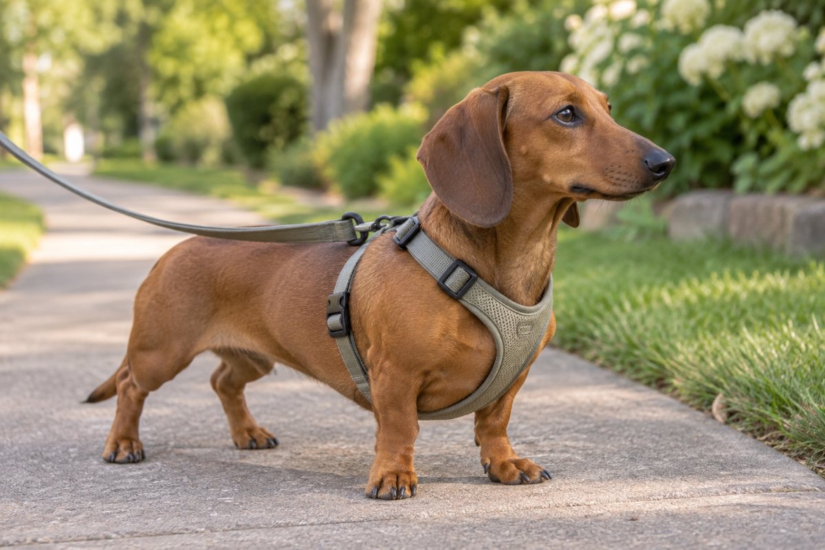 Dachshund bell training potty routine before an outdoor walk