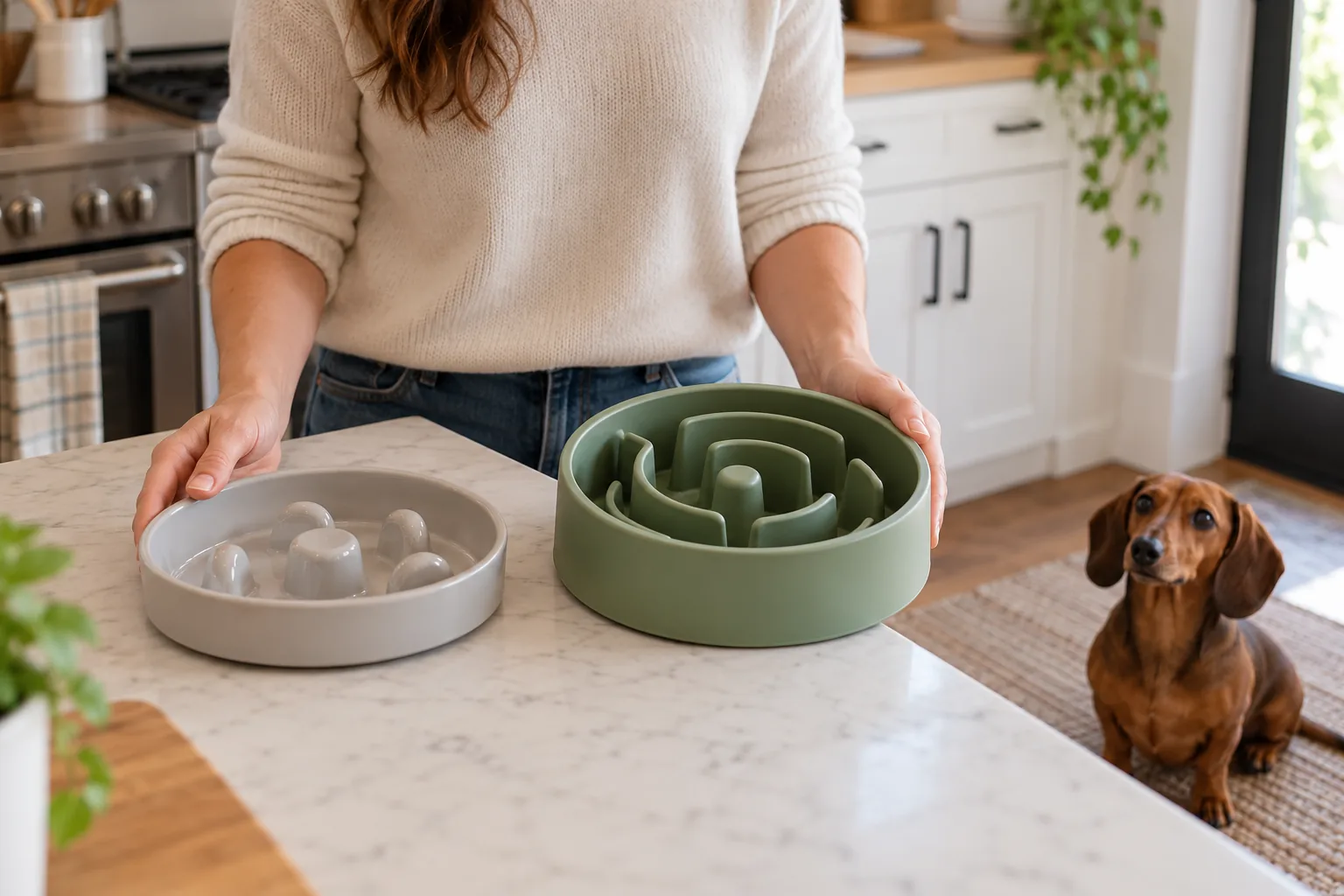 Best slow feeder for Dachshunds: comparing shallow and deep maze patterns