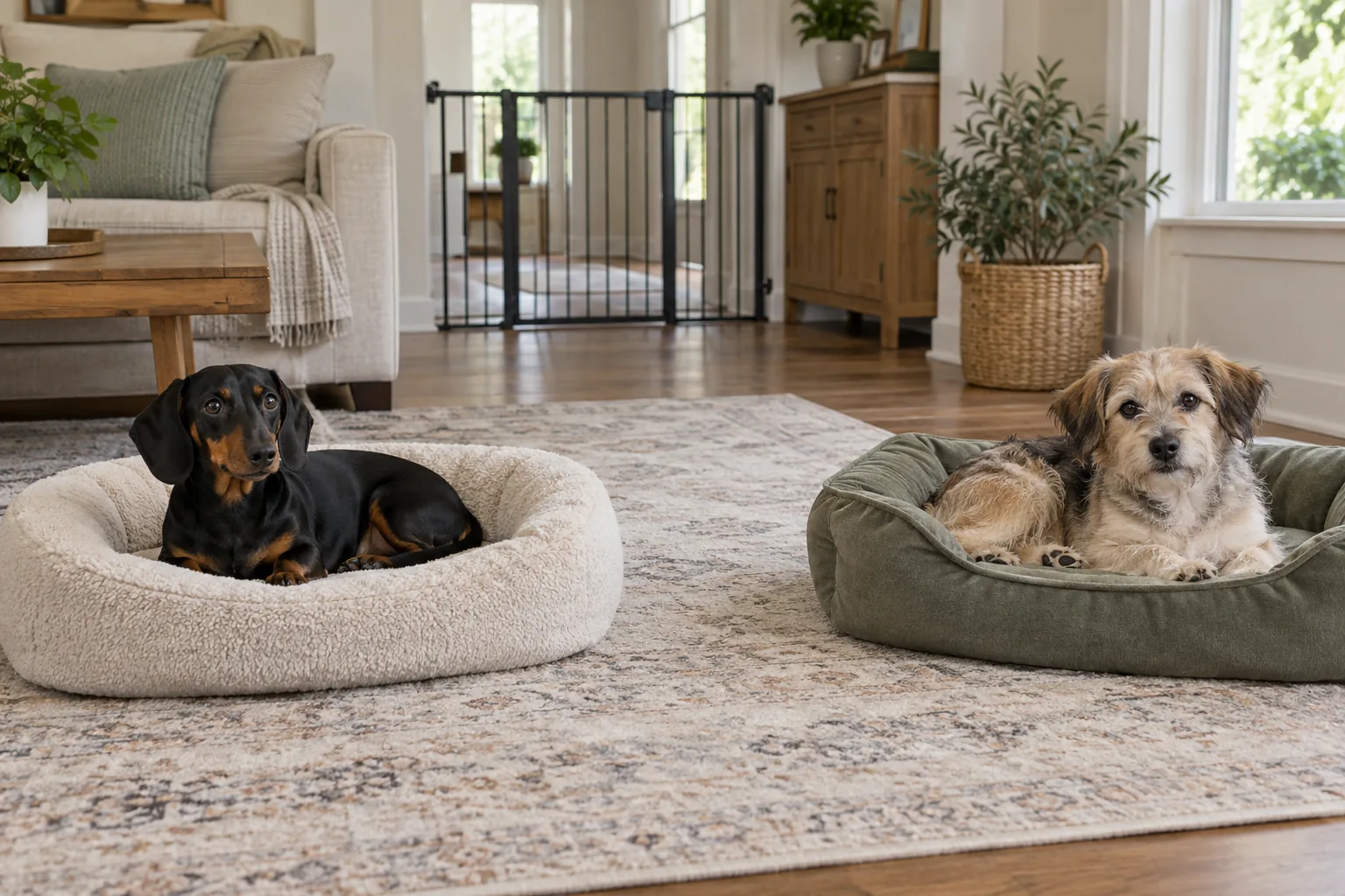 Are Dachshunds good with other dogs? Separate comfortable rest spaces at home